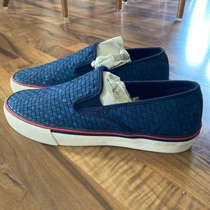 Size 11.5 Men’s POLO Ralph Lauren Navy Woven Slip-On Sneaker/Shoe